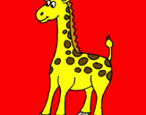Disegno Giraffa pitturato su nicole