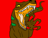 Disegno Velociraptor  II pitturato su daddo