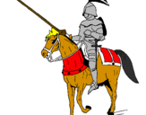 Disegno Cavallerizzo a cavallo  pitturato su EUGENIO