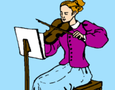 Disegno Dama violinista  pitturato su maria  stella