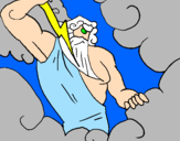 Disegno Zeus pitturato su alessio