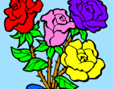 Disegno Mazzo di rose  pitturato su Marta