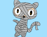 Disegno Mummia gatto scaraboechio pitturato su stefano s