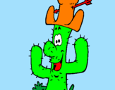Disegno Cactus con il cappello  pitturato su federico