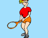 Disegno Ragazza che gioca a tennis  pitturato su viki
