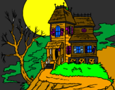 Disegno Casa incantata  pitturato su leonardo