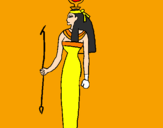 Disegno Hathor pitturato su sasha