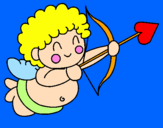 Disegno Cupido  pitturato su alessia