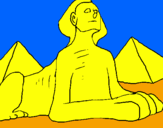 Disegno Sfinge pitturato su juri