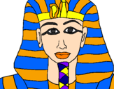 Disegno Tutankamon pitturato su negro cagato bambino