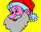 Disegno Faccione Babbo Natale  pitturato su chiara