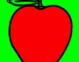 Disegno mela  pitturato su MAETO