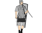 Disegno Soldato romano  pitturato su riky