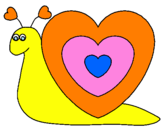 Disegno Lumachina cuore  pitturato su sofia