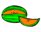 Disegno Melone  pitturato su SIMONE M