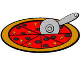Disegno Pizza pitturato su Jacopo