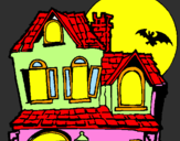 Disegno La Casa del mistero  pitturato su lollo