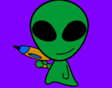 Disegno Alieno II pitturato su mattia99