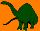 Disegno Branchiosauro II pitturato su simone