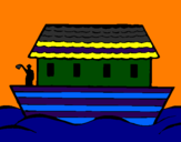 Disegno Arca di Noè  pitturato su LEONARDO