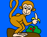Disegno Scimmietta  pitturato su Gabriele