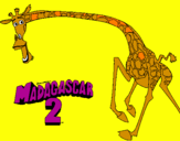 Disegno Madagascar 2 Melman 2 pitturato su simone