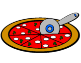 Disegno Pizza pitturato su a