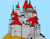 Disegno Castello medievale  pitturato su salvo