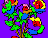 Disegno Mazzo di rose  pitturato su margherita