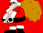 Disegno Babbo Natale e il suo sacco di regali pitturato su federico