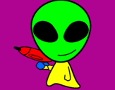 Disegno Alieno II pitturato su manuel