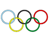 Disegno Anelli dei giochi olimpici  pitturato su GRETA