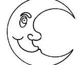 Disegno Luna  pitturato su samuele