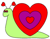 Disegno Lumachina cuore  pitturato su ELISA