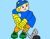 Disegno Bambino che gioca a hockey  pitturato su nik