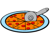 Disegno Pizza pitturato su erika
