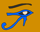 Disegno Occhio di Horus  pitturato su SOLE