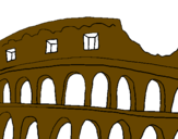 Disegno Colosseo pitturato su pippo