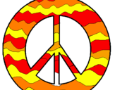 Disegno Simbolo della pace pitturato su lauren