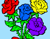 Disegno Mazzo di rose  pitturato su erik