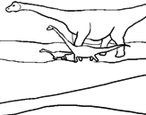 Disegno Famiglia di Brachiosauri  pitturato su susy