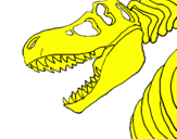 Disegno Scheletro di Tyrannosaurus rex pitturato su nic