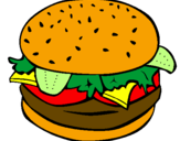 Disegno Hamburger completo  pitturato su gaja