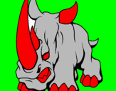 Disegno Rinoceronte II pitturato su Edoardo