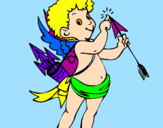 Disegno Cupido  pitturato su federica