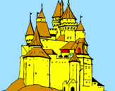Disegno Castello medievale  pitturato su Pietro