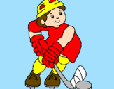 Disegno Bambino che gioca a hockey  pitturato su SIMONE S.