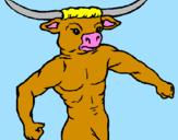 Disegno Testa di bufalo  pitturato su Gianni