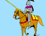Disegno Cavallerizzo a cavallo  pitturato su principe zazo a cavallo