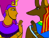 Disegno Ramses e Anubis pitturato su Gloria